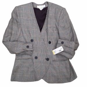 NWT Jones New York plaid double breasted blazer